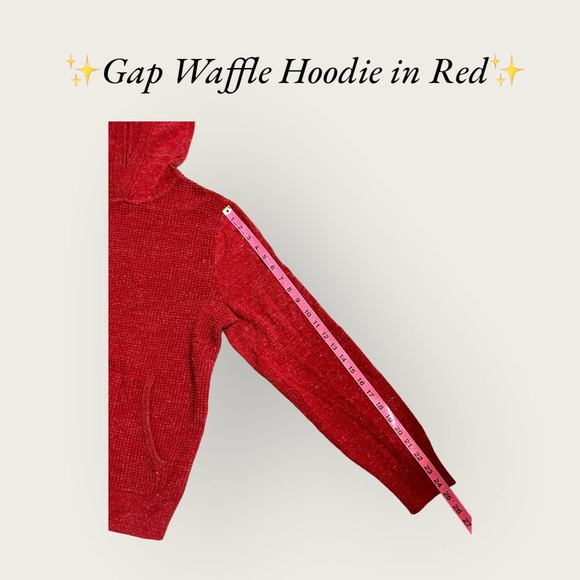 ✨Gap for Good Men’s Waffle Hoodie‎ in Red. Size Medium✨ - Picture 7 of 7